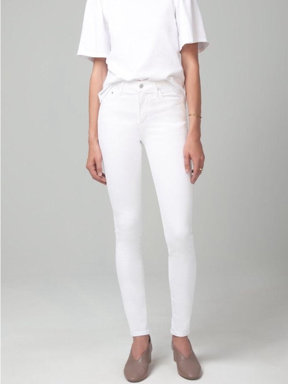 Citizens Of Humanity White Skinny High-Rise Jeans